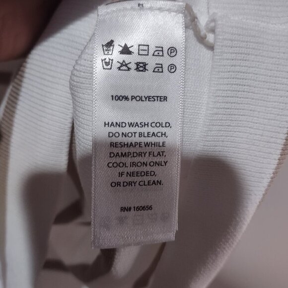 Women's White/Tan Striped Square Neck Short Sleeve Tee Size XL - 3FOR$25 - - Picture 5 of 6